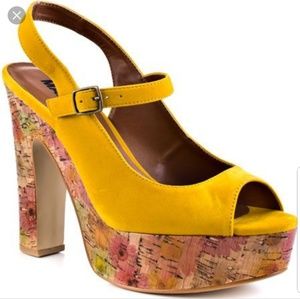 Madeline Platform Mustard Yellow Shoes